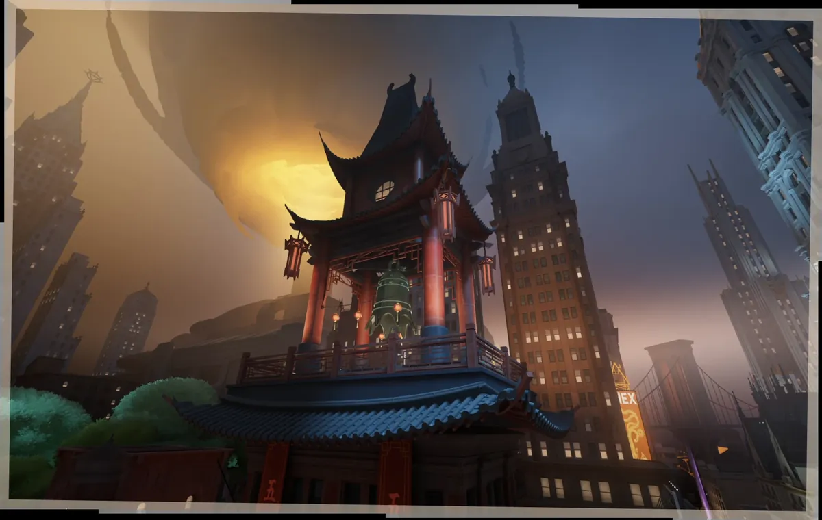 Chinatown's Bell Tower and the Sunken Plaza